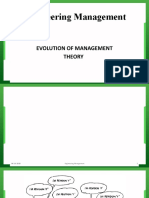 Engineering Management: Evolution of Management Theory
