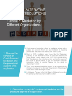 Mediation by Different Organisations