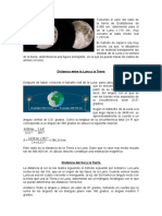 Distancia entre la Luna y la Tierra: 3438 km 0,51° = 2 π R 360 ° 3438 km x 360 ° 2 π x 0,51 ° = 386,241km