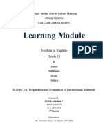 Learning Module: Module in English Grade 11