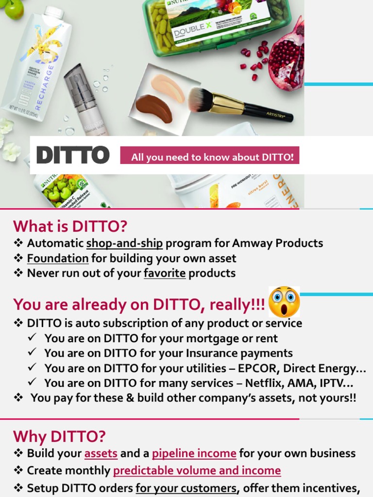 Understanding DITTO for Amway Partners | PDF