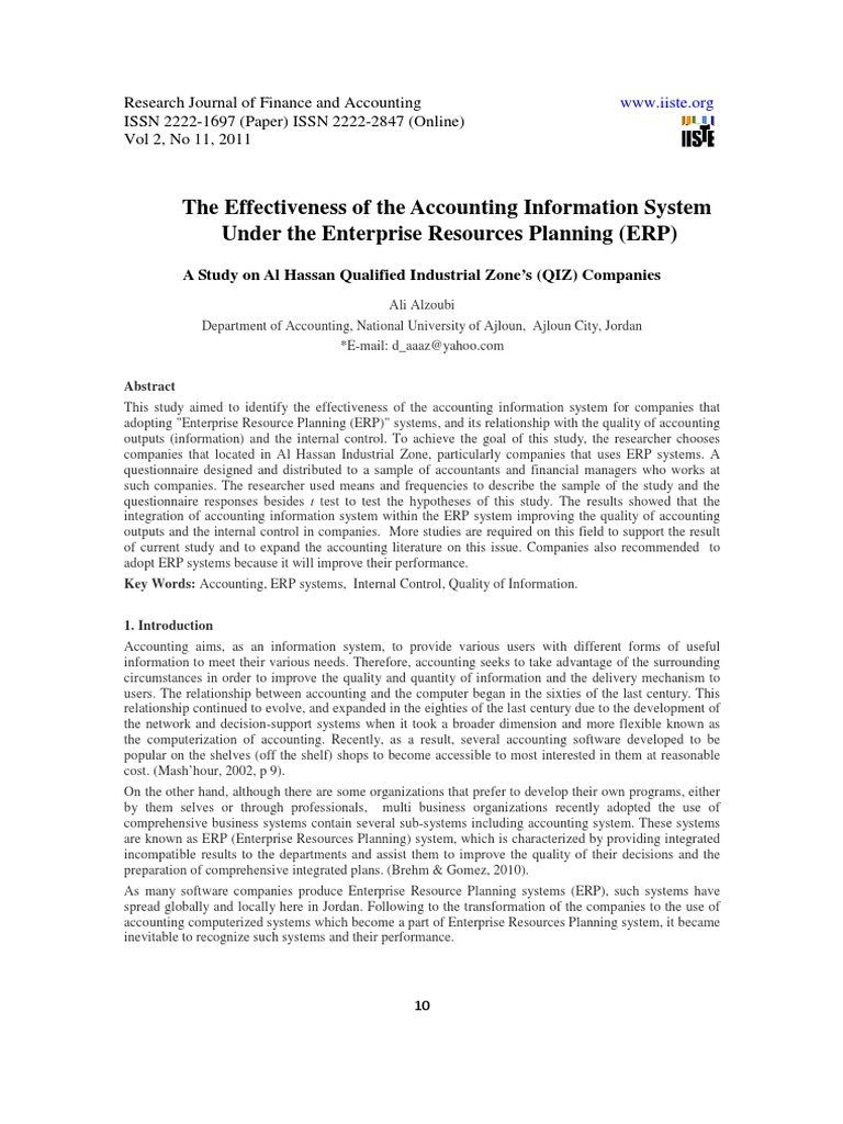 11.the Effectiveness of The Accounting I PDF | PDF | Enterprise ...