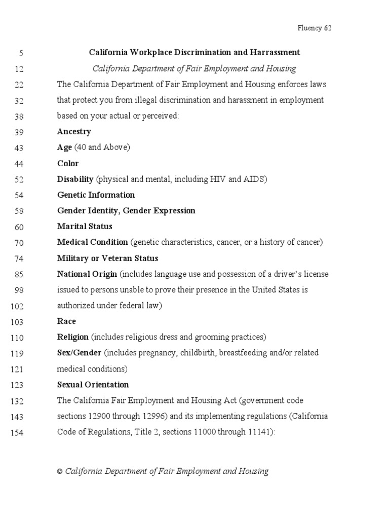 California Workplace Discrimination Guide | PDF | Harassment ...