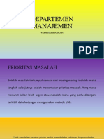 DEPARTEMEN MANAJEMEN Minggu I (Prioritas Masalah)