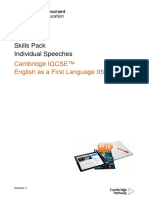 Skills Pack Individual Speeches: Cambridge IGCSE™ English As A First Language 0500