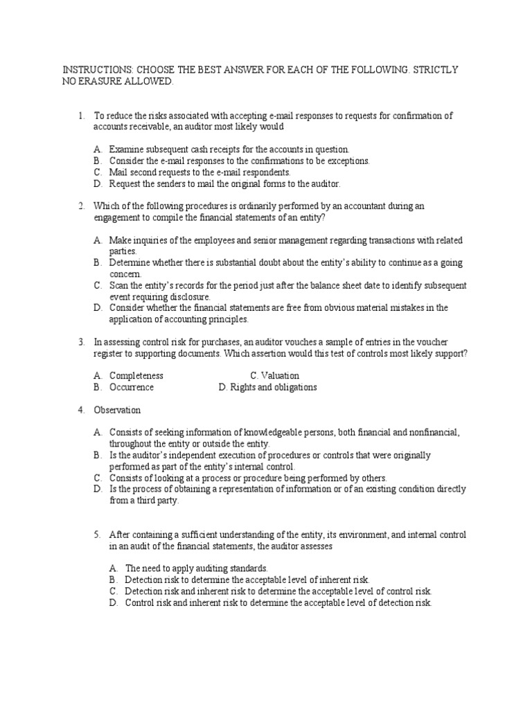 Audit Procedures and Risk Assessment | PDF