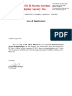 Loss of Employment Notification