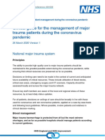 Clinical Guide For The Management of Major Trauma Patients During The Coronavirus Pandemic