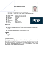 Professional Profile: Tariq Mehmood House No: 20, Skindar Town, Cattle Colony, Karachi # 34