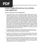 Long-Term Financial Planning and Growth: Answers To Concepts Review and Critical Thinking Questions 1