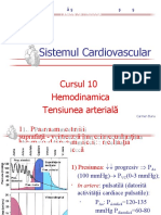 Sistemul Cardiovascular: Cursul 10 Hemodinamica Tensiunea Arterială