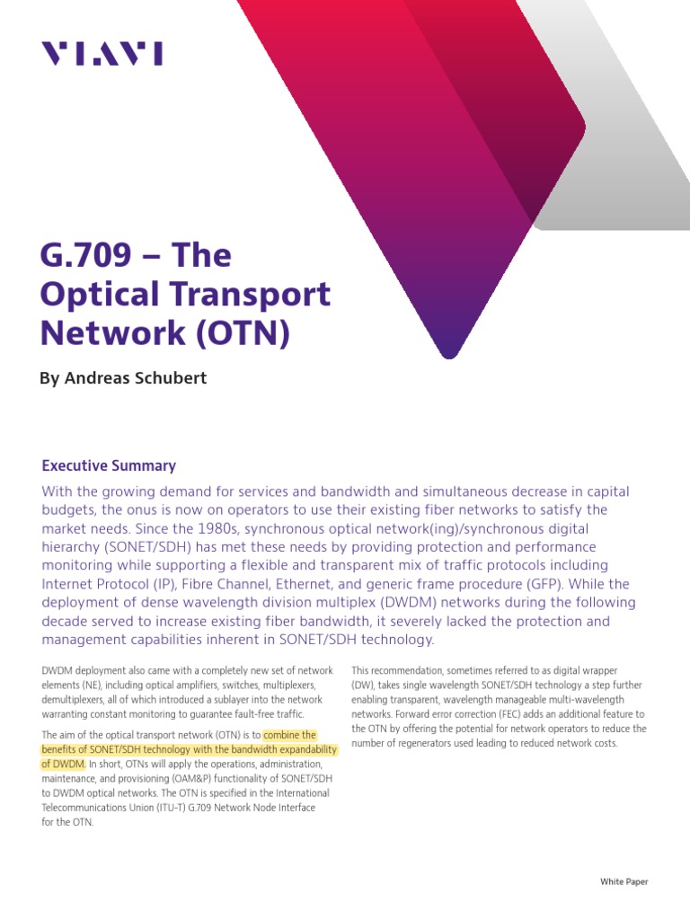 Viavi G709-Optical-Transport-Network-Otn-White-Paper-En PDF | PDF ...