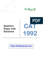 CAT 1992 Question Paper With Solution PDF