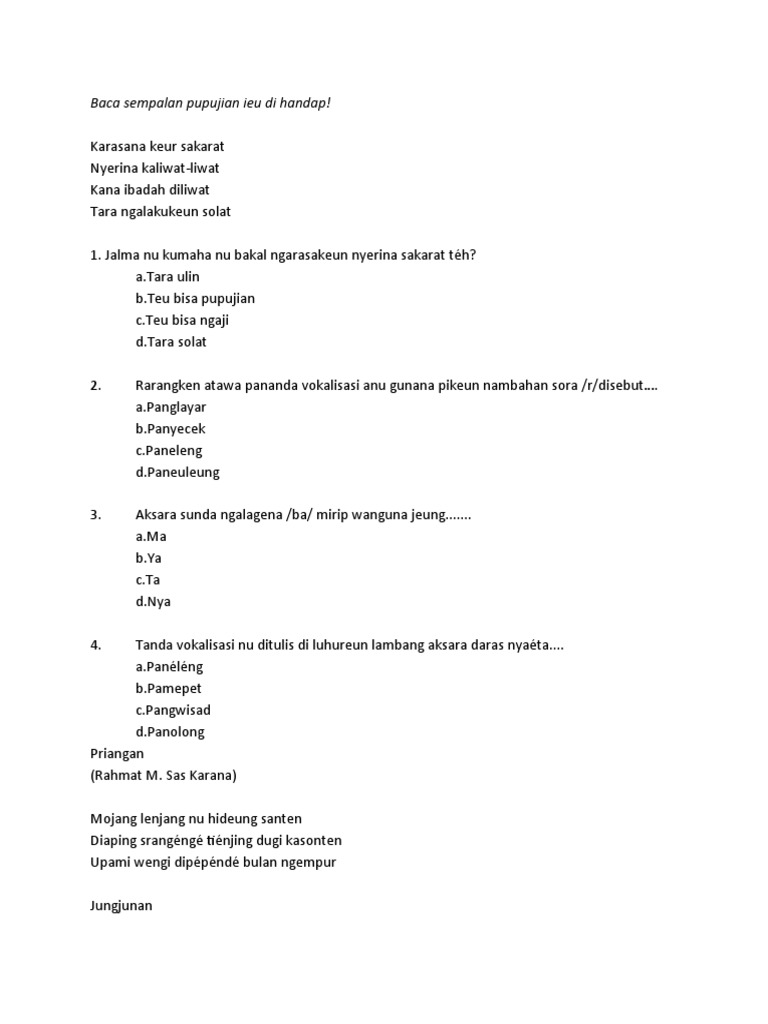 Soal B Sunda Kelas 7 Pdf