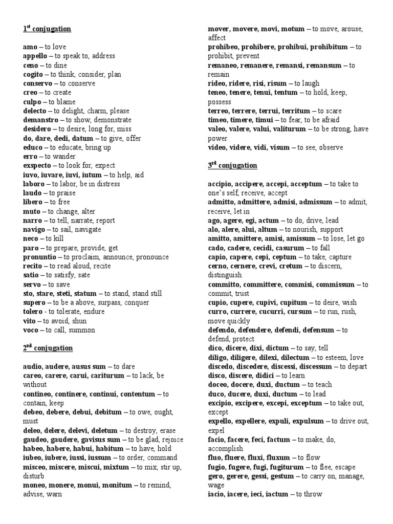 Latin Vocab by Word Type | PDF