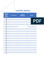 Inventario - Control Básico: No. Artículo Marca Nuevo Pedido (Auto Llenado) Nombre Producto