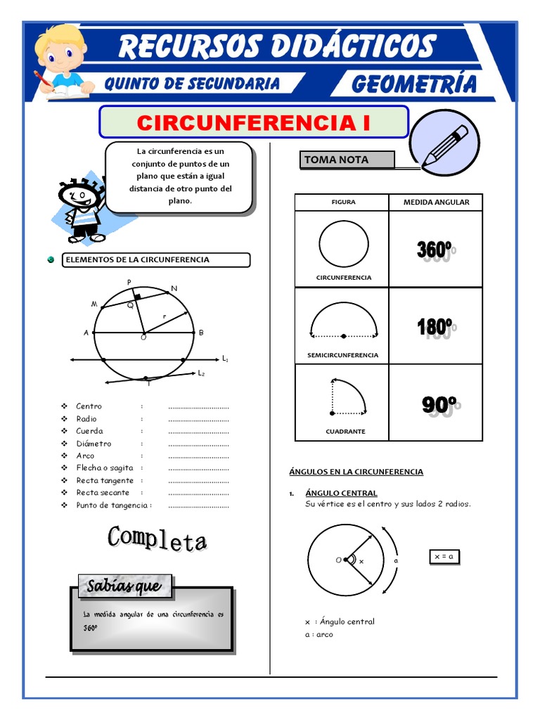 Ejercicios de Circunferencia para Secundaria | PDF | Métodos y ...
