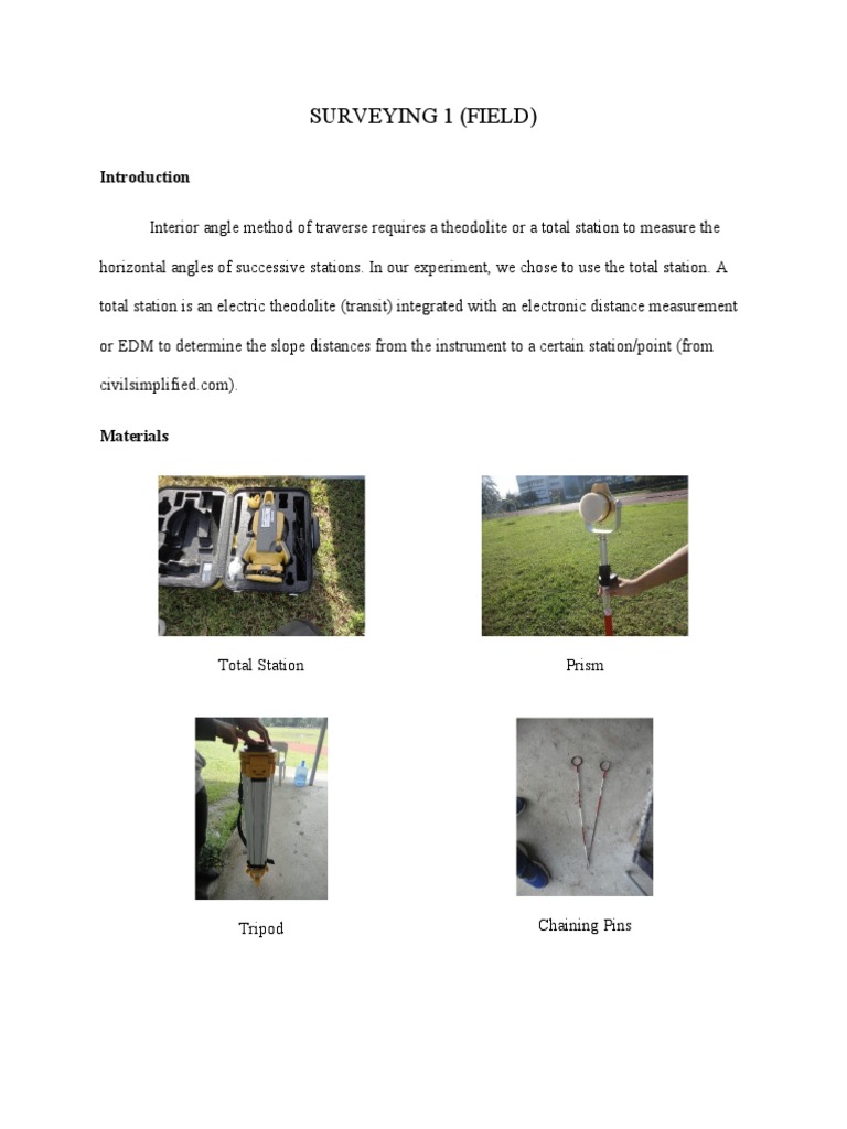 Interior Angle Method of Traverse | PDF | Surveying | Scientific ...
