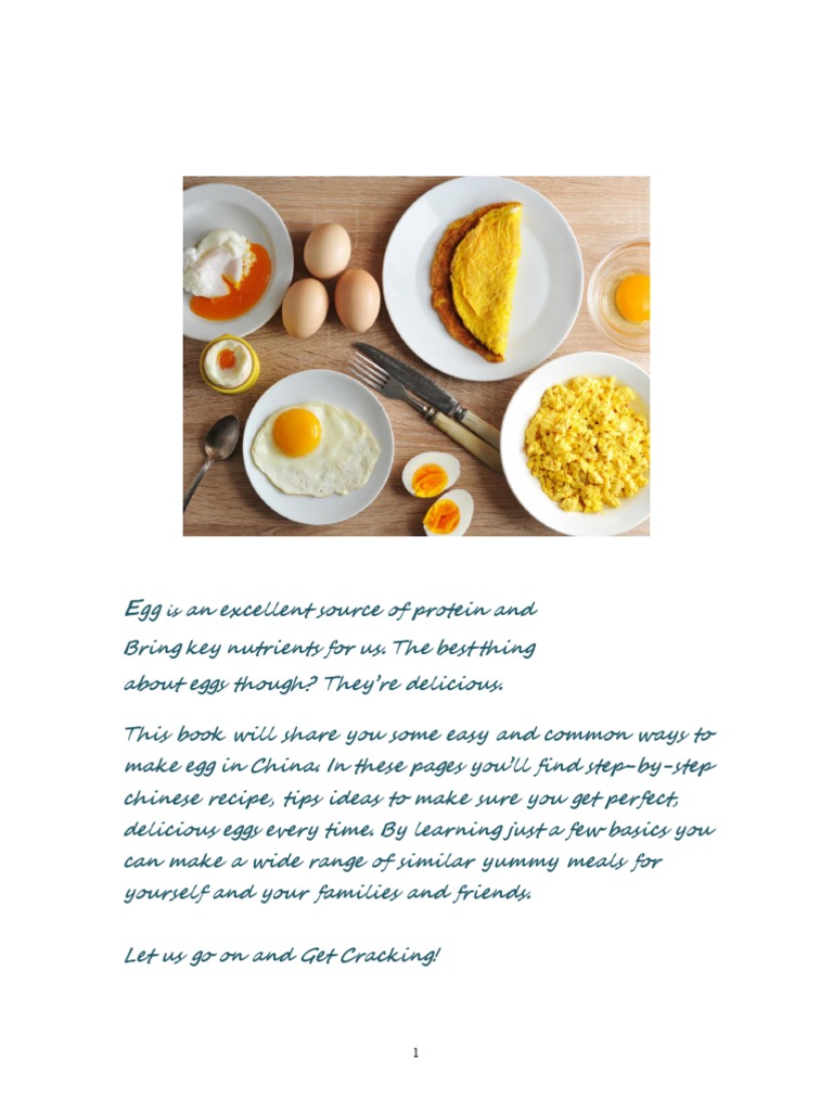 Chinese Egg Dishes Cookbook | PDF | Egg As Food | Baking