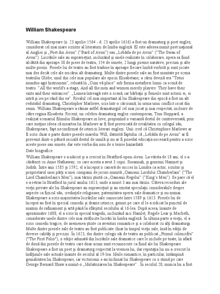 William Shakespeare | PDF