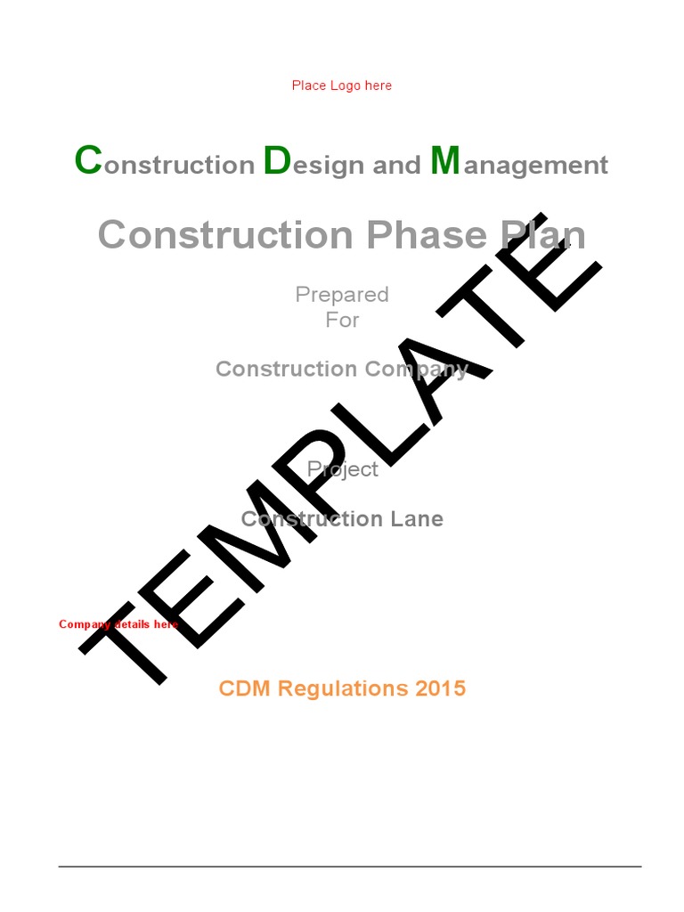 Construction Phase Plan Template | PDF | Occupational Safety And Health ...