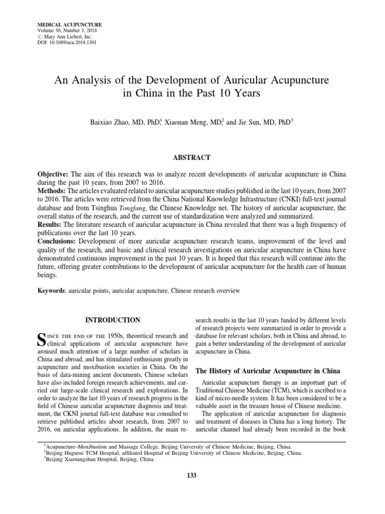 Artigo - An Analysis of The Development of Auricular Acupuncture in ...