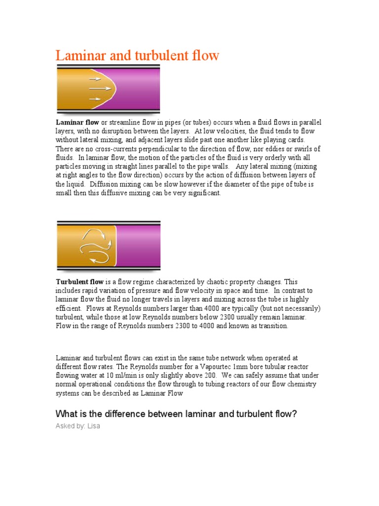 Laminar vs Turbulent Flow Explained | PDF | Laminar Flow | Fluid Dynamics