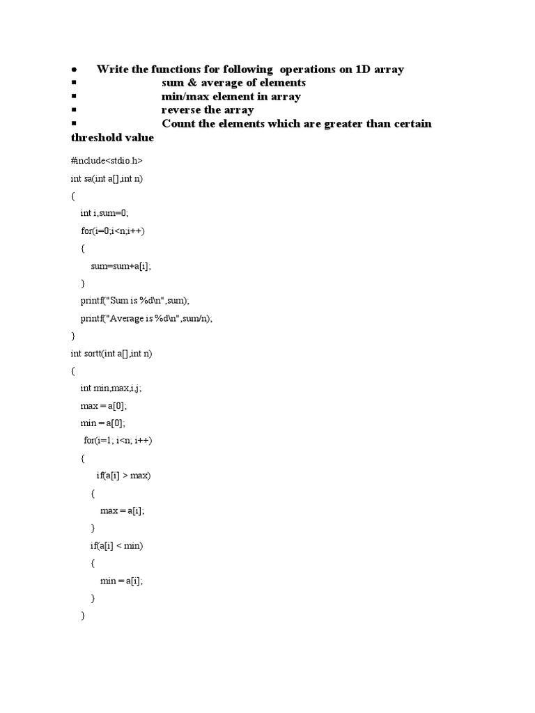 Array and Matrix Operations in C | PDF | Teaching Methods & Materials ...