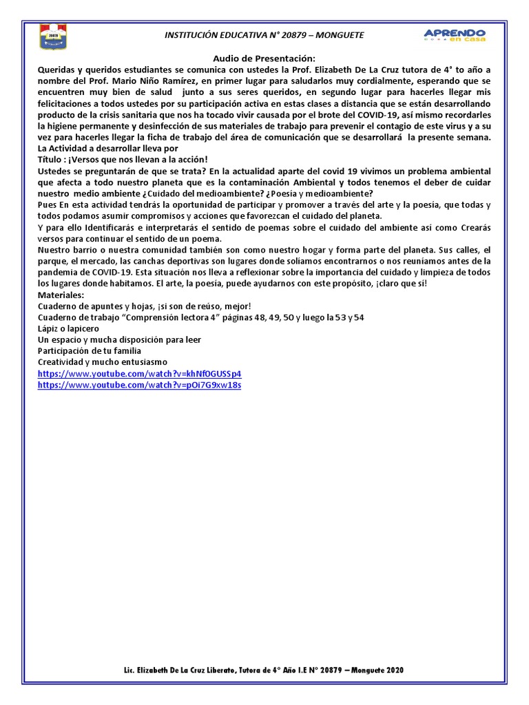 Ficha de Comunicación Semana 11 PDF | PDF