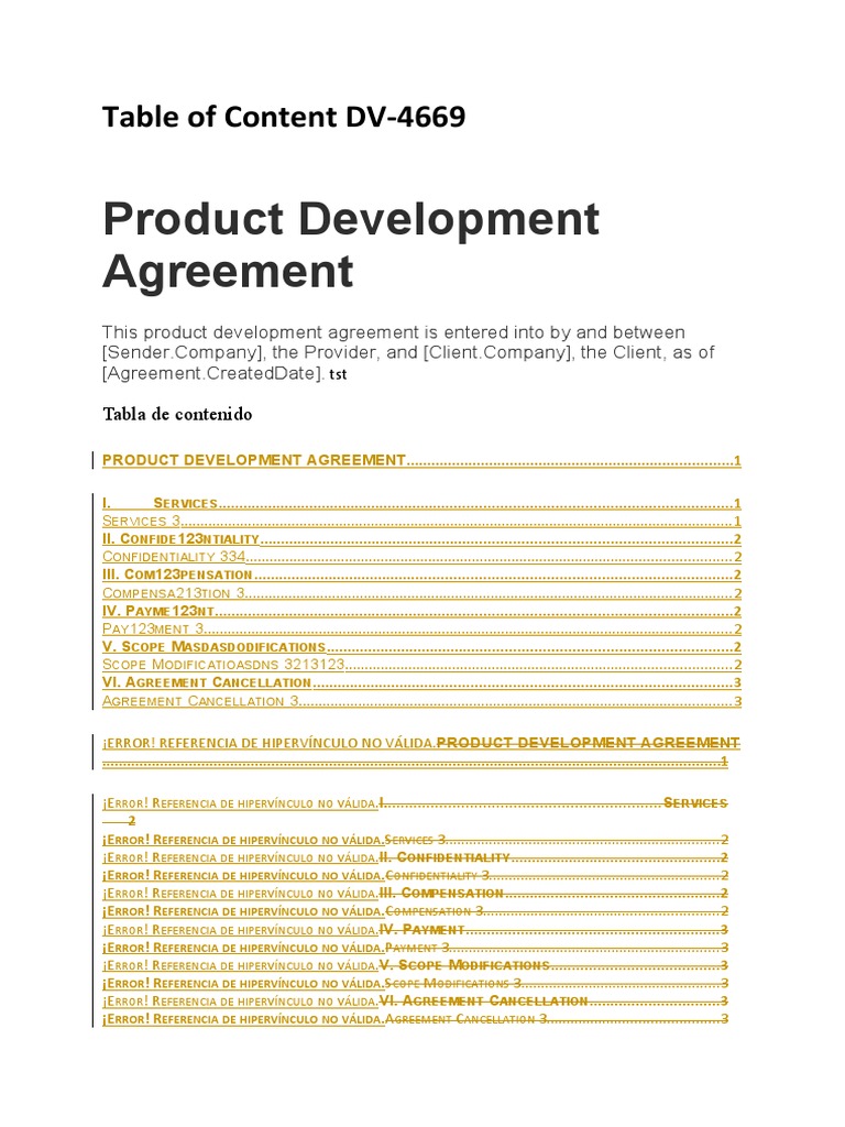 Product Development Agreement Template | PDF