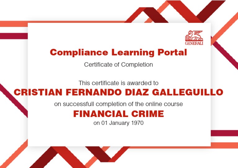 FINANCIAL CRIME - Certificate PDF | PDF
