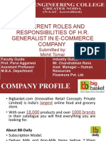 Roles and responsibilities of HR generalist in e-commerce