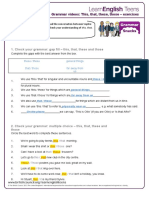 Check Your Grammar: Gap Fill - This, That, These and Those