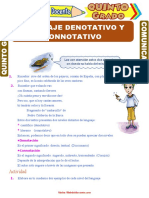 Lenguaje Denotativo y Connotativo para Quinto Grado de Primaria