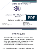 IIS (Deemed To Be UNIVERSITY) : Assignment of Brand Equity and Valuation (MAM 425)