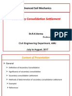 Secondary Consolidation Settlement