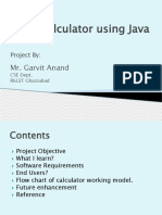Calculator Using Java: Mr. Garvit Anand
