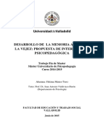 Propuesta de Intervención Psicopedagógica en El Desarrollo de La Memoria Activa en La Vejez PDF