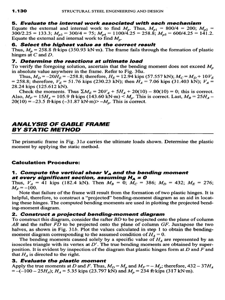 Gable Frame Plastic Moment Analysis | PDF | Teaching Methods ...
