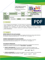 Taller 5. Matematicas 8. Polinomios PDF
