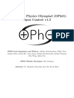 2020 Online Physics Olympiad (Opho) : Open Contest V1.3