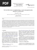 On The Effectiveness in Implementing A Waste-Management-Plan Method in Construction