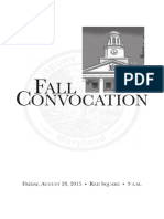 Salisbury University: Fall Convocation Program, August 2015