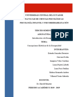 Universidad Central Del Ecuador Facultad de Ciencias Psicológicas Psicología Infantil Y Psicorrehabilitación