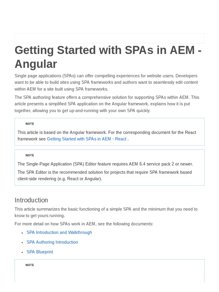 AEM SPA Development with Angular Guide | PDF | Business | Computers