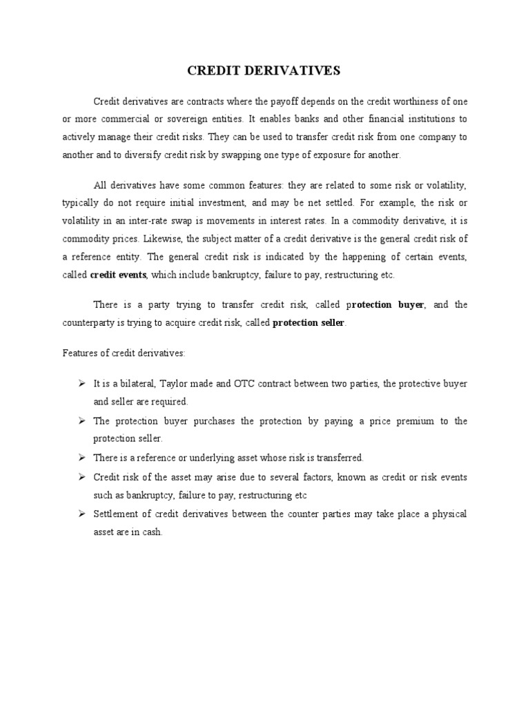 Credit Derivatives Explained | PDF | Derivative (Finance) | Swap (Finance)