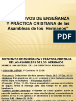 Distintivos de enseñanza y gobierno de las Asambleas de los Hermanos