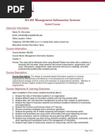 BA 602 Management Information Systems: Hybrid Course Instructor Information