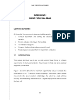 Experiment 2 Shear Force in A Beam: Dam 11203 Solid Mechanics