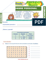 El Pronombre Personal para Segundo Grado de Primaria PDF